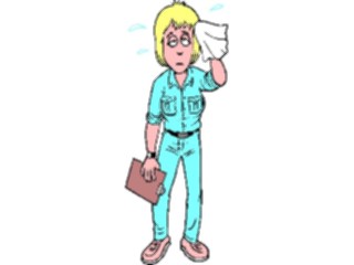 Sticker Custom Preview Image #099746 People Cartoons Sweating Woman1