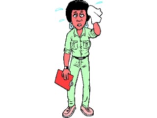 Sticker Custom Preview Image #099747 People Cartoons Sweating Woman2