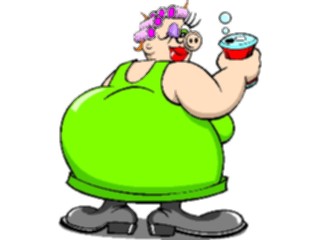 Sticker Custom Preview Image #099879 People Cartoons Woman Drinking1