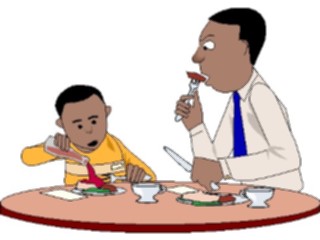 Sticker Custom Preview Image #101082 People General Child Eatingwith Father