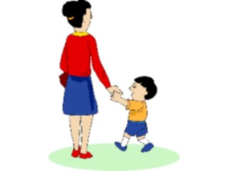 Sticker Custom Preview Image #101088 People General Child Walkingwith Mom