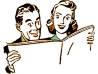 Sticker Custom Preview Image #101130 People General Couple Reading Newspaper