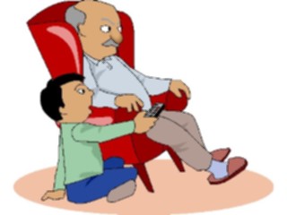 Sticker Custom Preview Image #101207 People General Father Son Watching T V