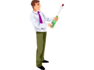 Sticker Custom Preview Image #101385 People General Man Uncorking Bottle