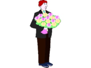 Sticker Custom Preview Image #101408 People General Manwith Bouquet