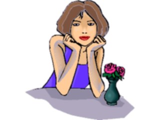 Sticker Custom Preview Image #101564 People General Womanat Table