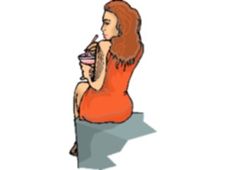 Sticker Custom Preview Image #101596 People General Woman Drinking2