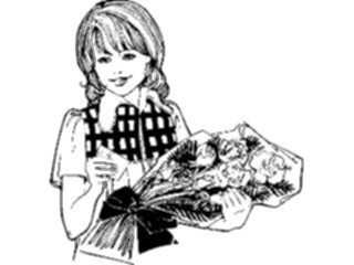 Sticker Custom Preview Image #101614 People General Woman Holding Bouquet