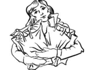Sticker Custom Preview Image #101616 People General Woman Holding Groceries