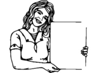 Sticker Custom Preview Image #101620 People General Woman Holding Sign