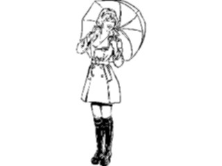 Sticker Custom Preview Image #101621 People General Woman Holding Umbrella