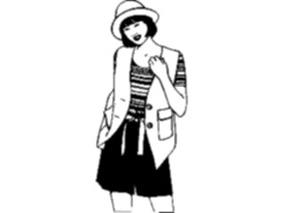 Sticker Custom Preview Image #101779 People General Womanin Vest Hat