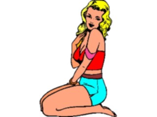 Sticker Custom Preview Image #101784 People General Woman Kneeling1