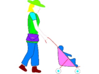 Sticker Custom Preview Image #101822 People General Woman Pushing Stroller