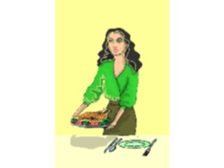 Sticker Custom Preview Image #101842 People General Woman Serving Dinner