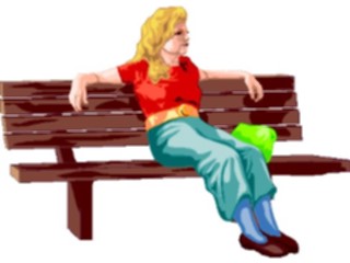 Sticker Custom Preview Image #101873 People General Woman Sittingon Bench1