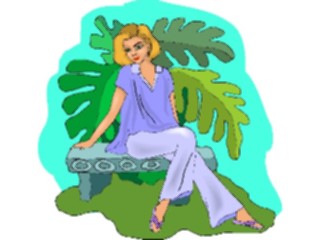 Sticker Custom Preview Image #101874 People General Woman Sittingon Bench2