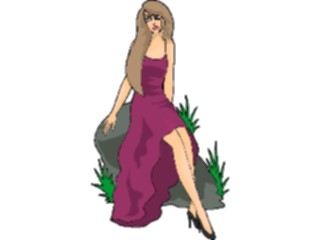 Sticker Custom Preview Image #101875 People General Woman Sittingon Rock