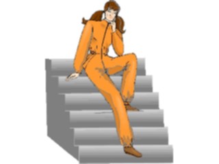 Sticker Custom Preview Image #101876 People General Woman Sittingon Stairs