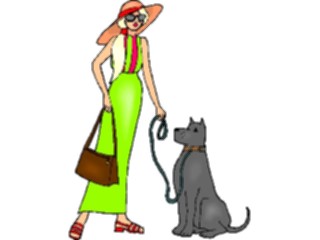 Sticker Custom Preview Image #101940 People General Woman Walking Dog2