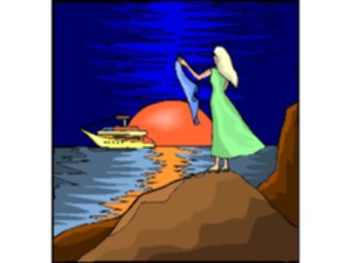 Sticker Custom Preview Image #101943 People General Woman Wavingto Ship