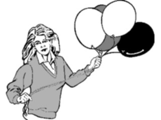 Sticker Custom Preview Image #101974 People General Womanwith Balloons