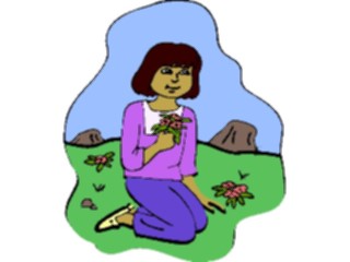 Sticker Custom Preview Image #101993 People General Womanwith Flowers2