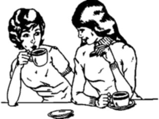 Sticker Custom Preview Image #102034 People General Women Drinking Coffee