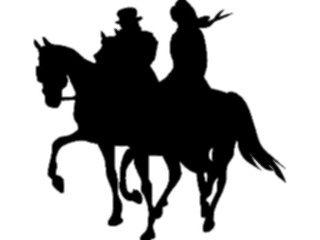 Sticker Custom Preview Image #102505 People Silhouettes Horseback Riders