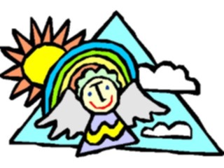 Sticker Custom Preview Image #107550 Religion Angel Cartoons Angel Rainbow2