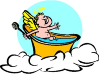 Sticker Custom Preview Image #107640 Religion Angel Cartoons Cherub Bathing