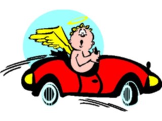 Sticker Custom Preview Image #107652 Religion Angel Cartoons Cherub Driving
