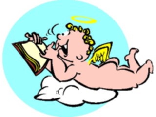 Sticker Custom Preview Image #107671 Religion Angel Cartoons Cherub Reading