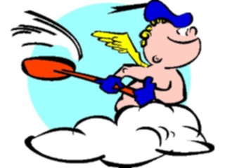 Sticker Custom Preview Image #107672 Religion Angel Cartoons Cherub Rowing