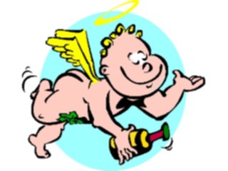 Sticker Custom Preview Image #107693 Religion Angel Cartoons Cherubwith Bottle
