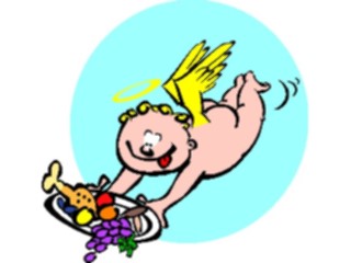 Sticker Custom Preview Image #107700 Religion Angel Cartoons Cherubwith Food