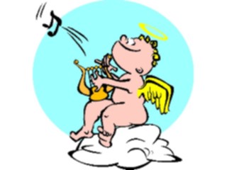 Sticker Custom Preview Image #107702 Religion Angel Cartoons Cherubwith Harp