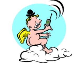 Sticker Custom Preview Image #107710 Religion Angel Cartoons Cherubwith Phone