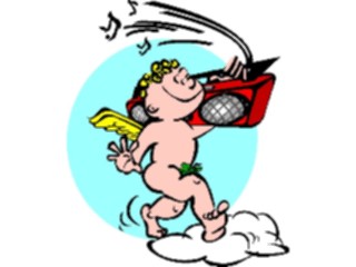 Sticker Custom Preview Image #107712 Religion Angel Cartoons Cherubwith Radio