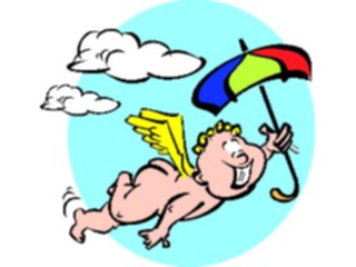 Sticker Custom Preview Image #107714 Religion Angel Cartoons Cherubwith Umbrella
