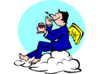 Sticker Custom Preview Image #107726 Religion Angel Cartoons Drinking Wine