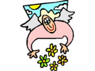 Sticker Custom Preview Image #107727 Religion Angel Cartoons Dropping Flowers1