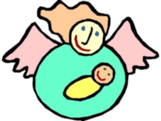 Sticker Custom Preview Image #107748 Religion Angel Cartoons Holding Baby3