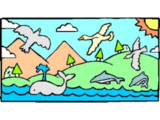 Sticker Custom Preview Image #107966 Religion Biblical Scenes Creation5th Day1