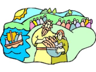 Sticker Custom Preview Image #108080 Religion Biblical Scenes Jesus Loaves Fishes1
