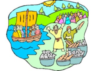 Sticker Custom Preview Image #108081 Religion Biblical Scenes Jesus Loaves Fishes2