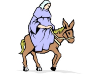 Sticker Custom Preview Image #108308 Religion Biblical Scenes Mary Riding Donkey