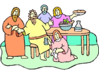 Sticker Custom Preview Image #108309 Religion Biblical Scenes Mary Wiping Jesus Feet