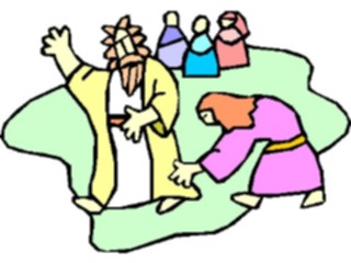 Sticker Custom Preview Image #108593 Religion Biblical Scenes Women Touching Jesus Hem