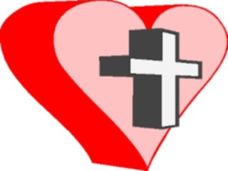 Sticker Custom Preview Image #110087 Religion Objects Symbols Heart Cross